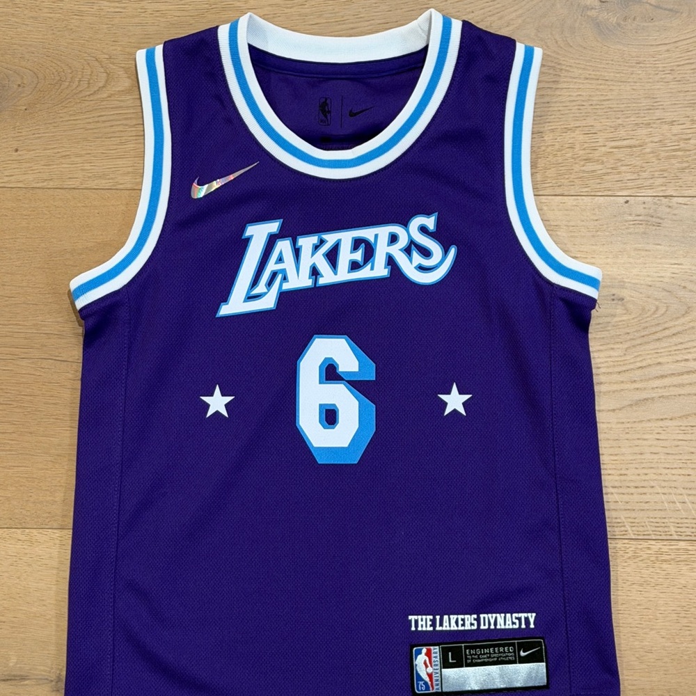 Los Angeles Lakers 75th Anniversary Lebron James Jersey #6 Little Kids Large L